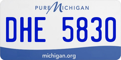 MI license plate DHE5830