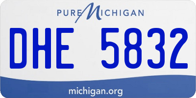 MI license plate DHE5832