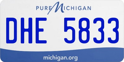 MI license plate DHE5833