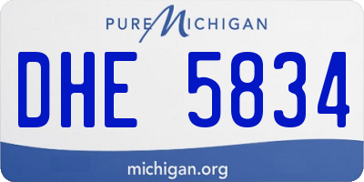 MI license plate DHE5834