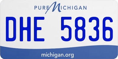 MI license plate DHE5836