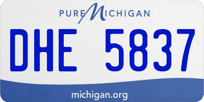 MI license plate DHE5837
