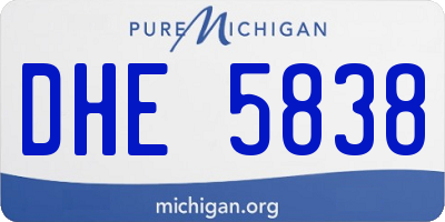 MI license plate DHE5838