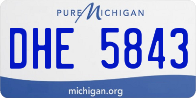 MI license plate DHE5843