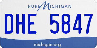 MI license plate DHE5847