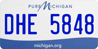 MI license plate DHE5848