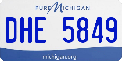 MI license plate DHE5849
