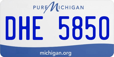 MI license plate DHE5850