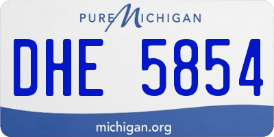MI license plate DHE5854