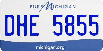 MI license plate DHE5855