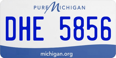 MI license plate DHE5856