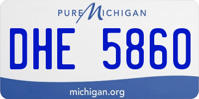 MI license plate DHE5860