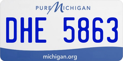 MI license plate DHE5863