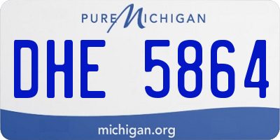 MI license plate DHE5864