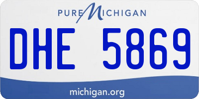 MI license plate DHE5869
