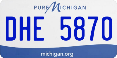 MI license plate DHE5870