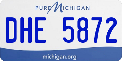MI license plate DHE5872