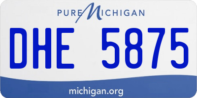 MI license plate DHE5875