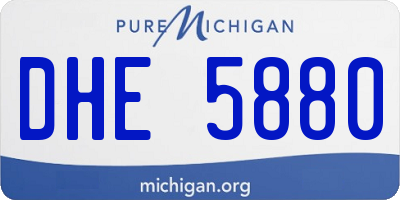 MI license plate DHE5880