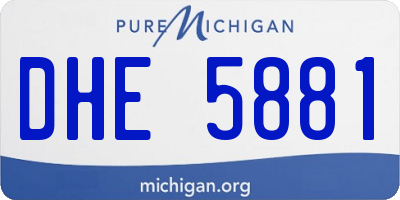 MI license plate DHE5881