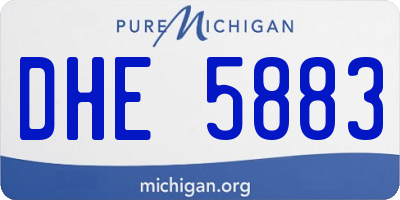 MI license plate DHE5883