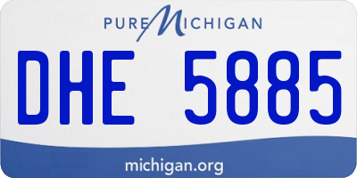 MI license plate DHE5885