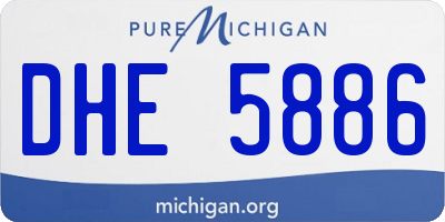MI license plate DHE5886