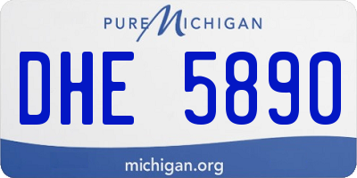 MI license plate DHE5890