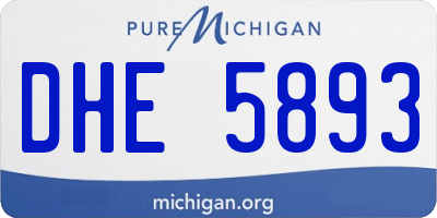 MI license plate DHE5893