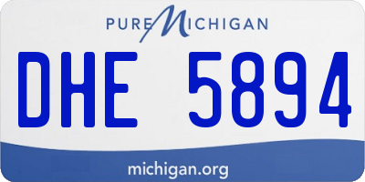 MI license plate DHE5894