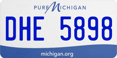 MI license plate DHE5898