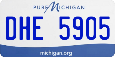 MI license plate DHE5905