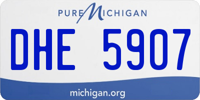MI license plate DHE5907