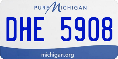 MI license plate DHE5908