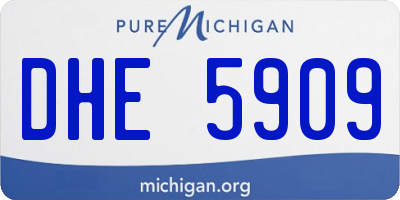 MI license plate DHE5909