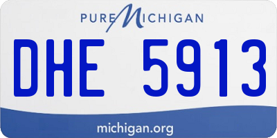 MI license plate DHE5913