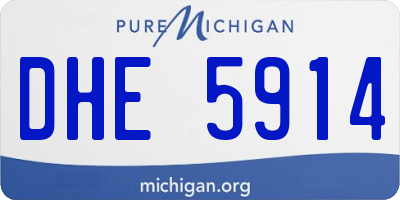 MI license plate DHE5914