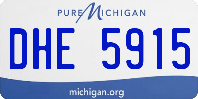 MI license plate DHE5915