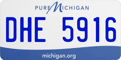 MI license plate DHE5916