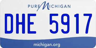 MI license plate DHE5917
