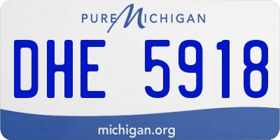 MI license plate DHE5918