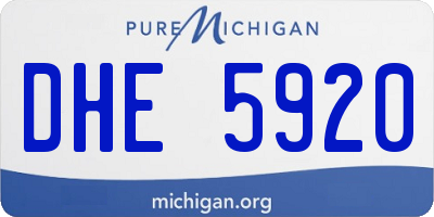 MI license plate DHE5920