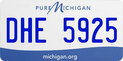 MI license plate DHE5925