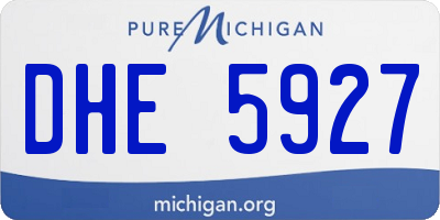 MI license plate DHE5927
