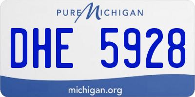 MI license plate DHE5928