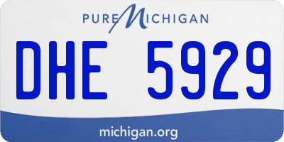 MI license plate DHE5929