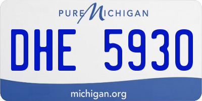 MI license plate DHE5930