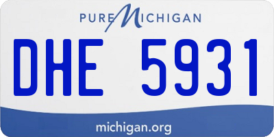 MI license plate DHE5931