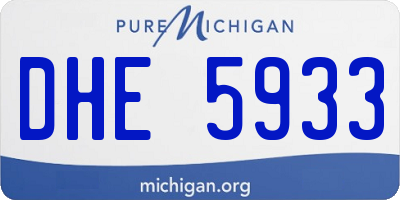 MI license plate DHE5933
