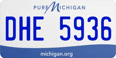 MI license plate DHE5936